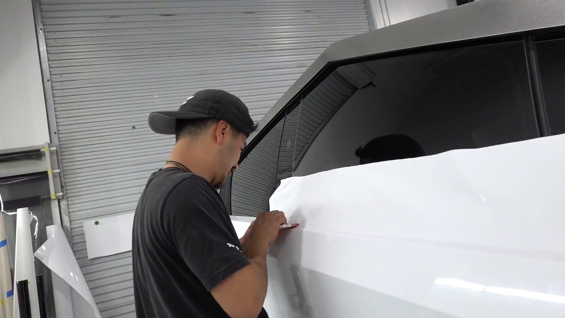 Cybertruck wrap install